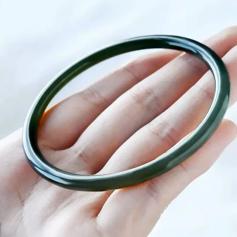 Run Ding Hetian Jade Bangles Green Jade Unisex-1