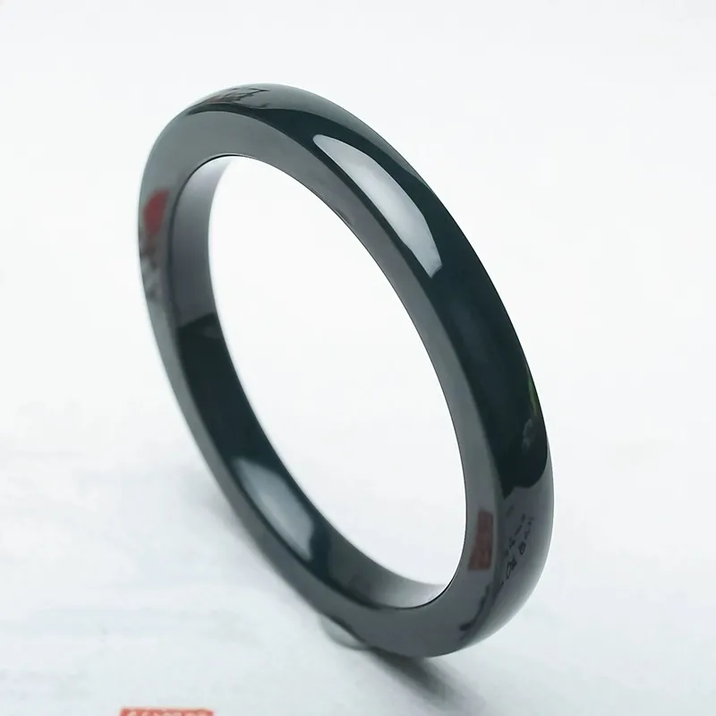 Run Ding Hetian Jade Bangles Green Jade Unisex-2