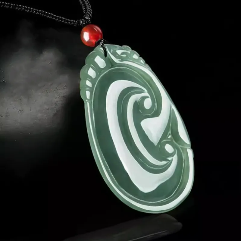 Run Ding Ice Glutinous Jadeite Necklaces Unisex-1