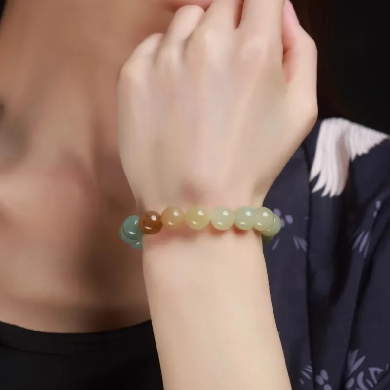 Run Ding Hetian Jade Bracelets Green Jade Unisex-5