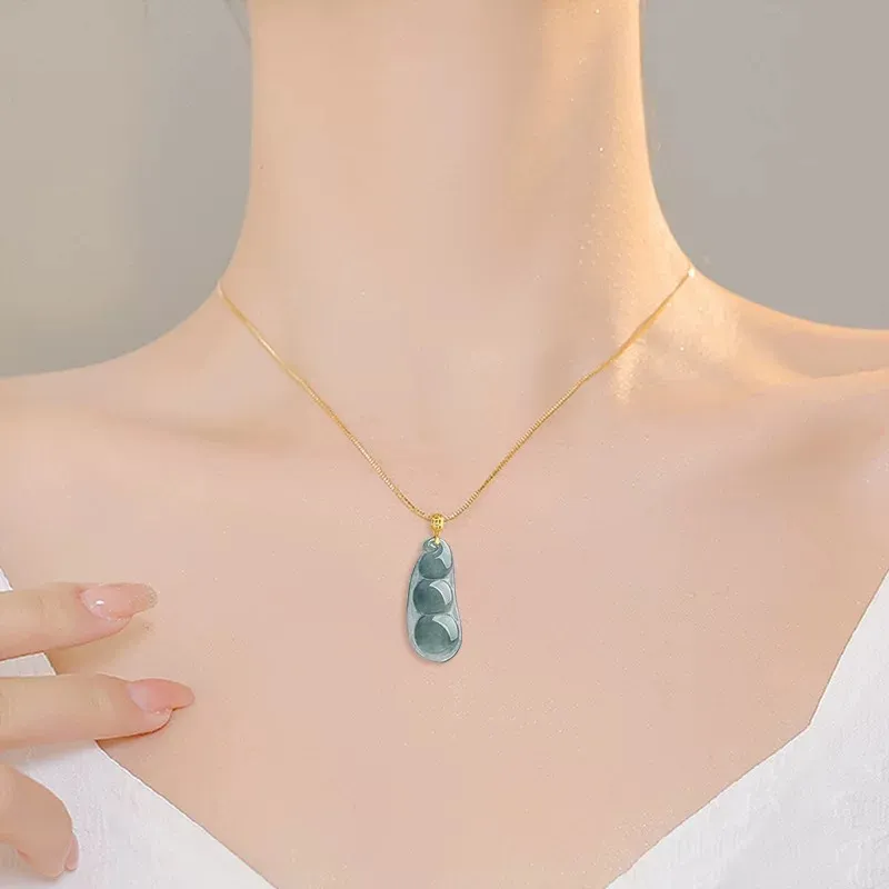 Run Ding Ice Glutinous Jadeite Necklaces Unisex-4
