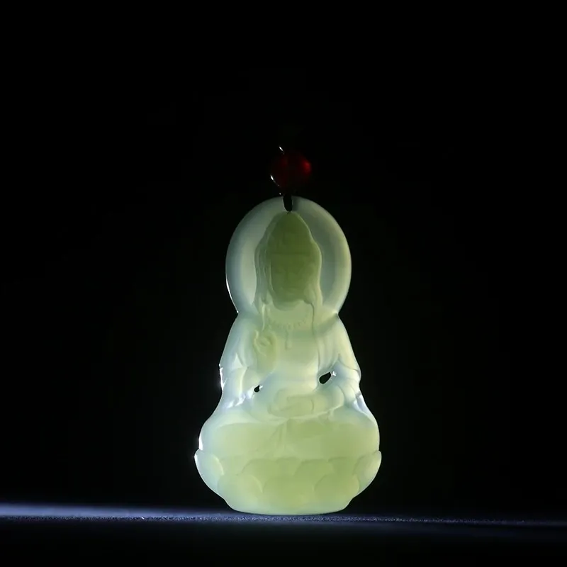 Run Ding Hetian Jade Necklaces Green Jade Unisex-2