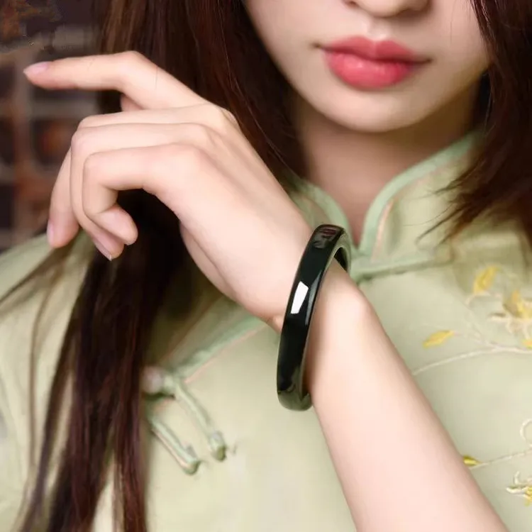 Run Ding Hetian Jade Bangles Green Jade Unisex-5
