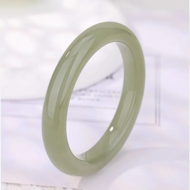 Run Ding Hetian Jade Bangles Green Jade Women's-1