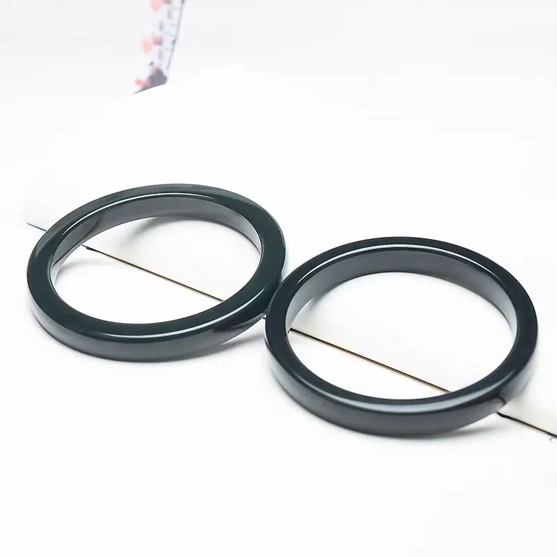 Run Ding Hetian Jade Bangles Green Jade Unisex-3