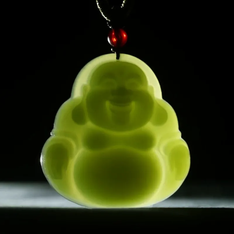 Run Ding Hetian Jade Necklaces Green Jade Unisex-6