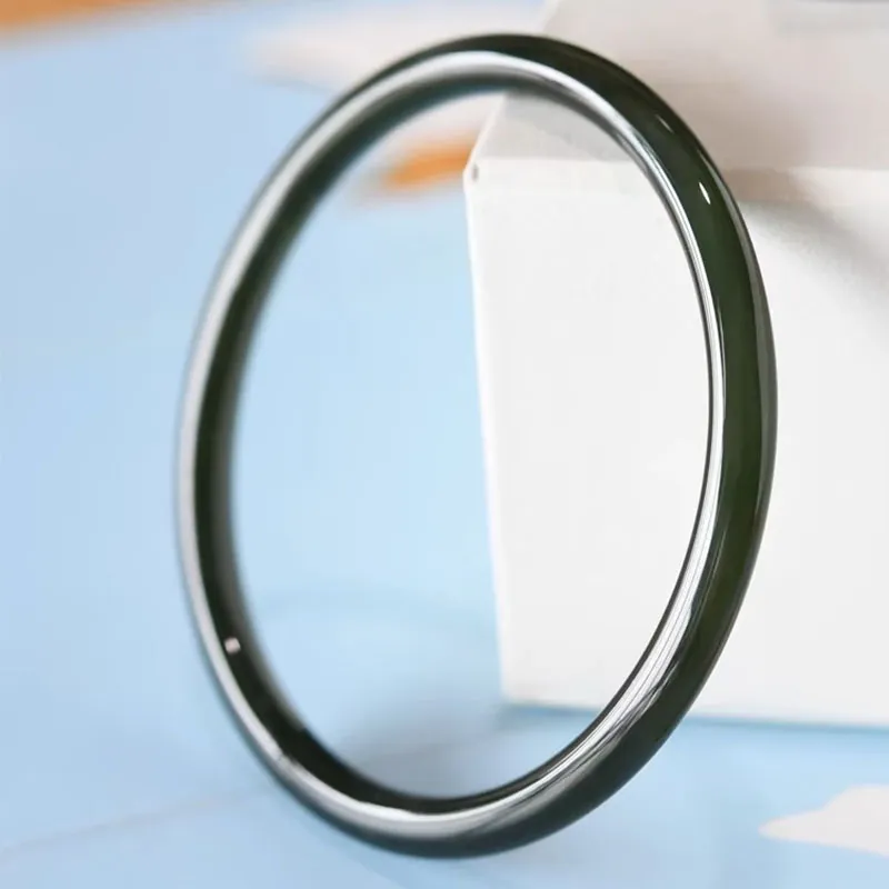 Run Ding Hetian Jade Bangles Green Jade Unisex-2
