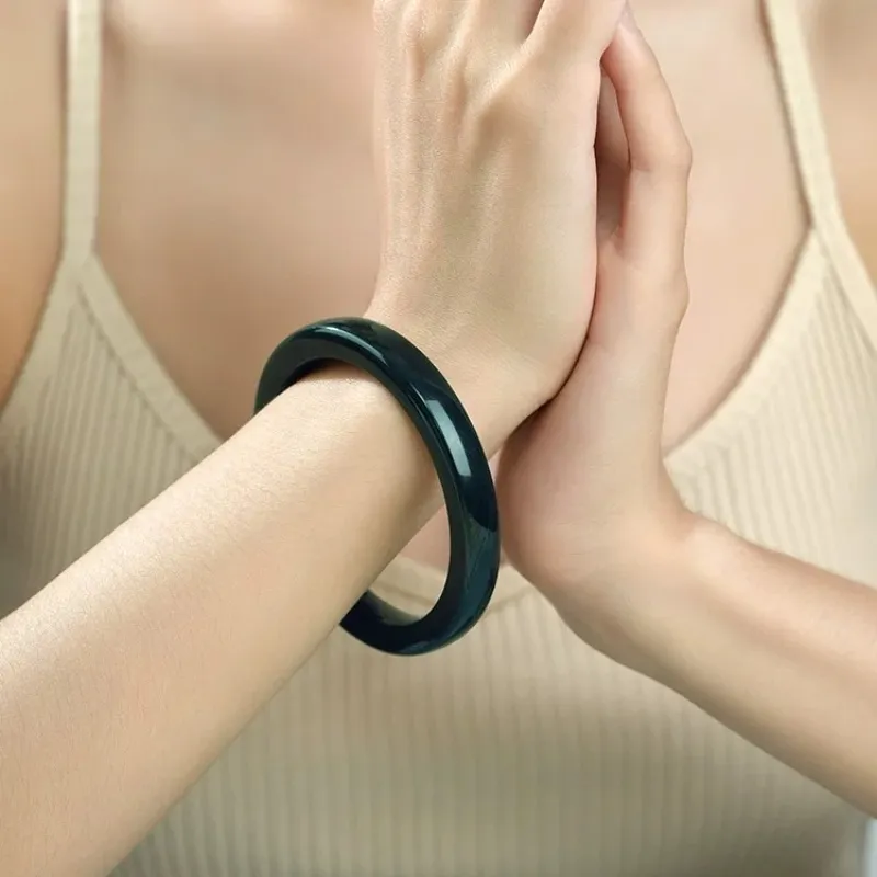 Run Ding Hetian Jade Bangles Green Jade Unisex-4