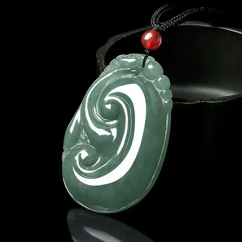 Run Ding Ice Glutinous Jadeite Necklaces Unisex-2