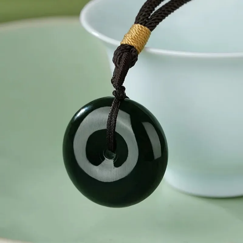Run Ding Hetian Jade Necklaces Green Jade Unisex-4