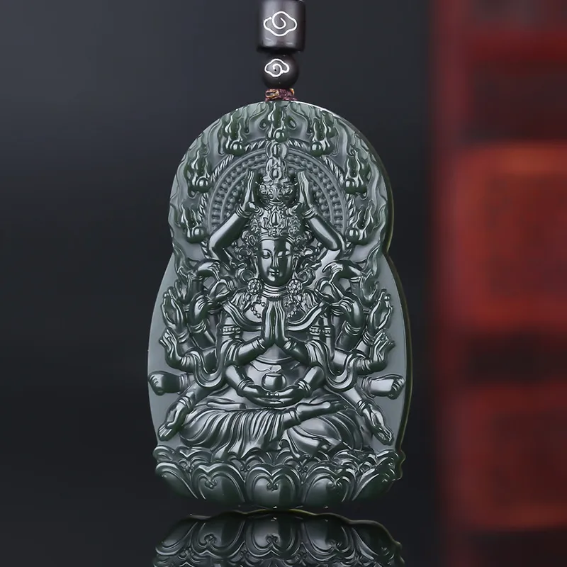 Run Ding Hetian Jade Necklaces Green Jade Men-2