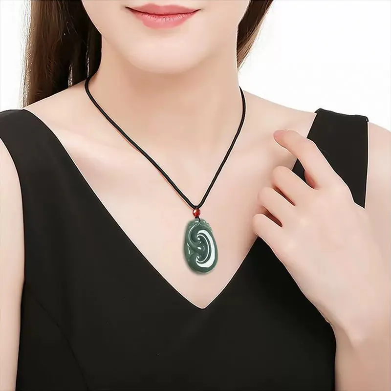 Run Ding Ice Glutinous Jadeite Necklaces Unisex-4