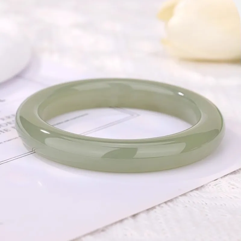 Run Ding Hetian Jade Bangles Green Jade Women's-3