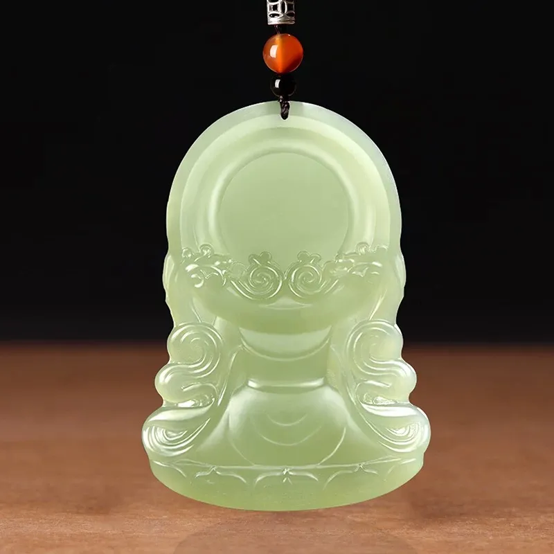 Run Ding Hetian Jade Necklaces Green Jade Unisex-3