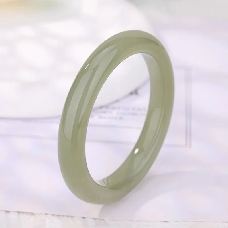 Run Ding Hetian Jade Bangles Green Jade Women's-2