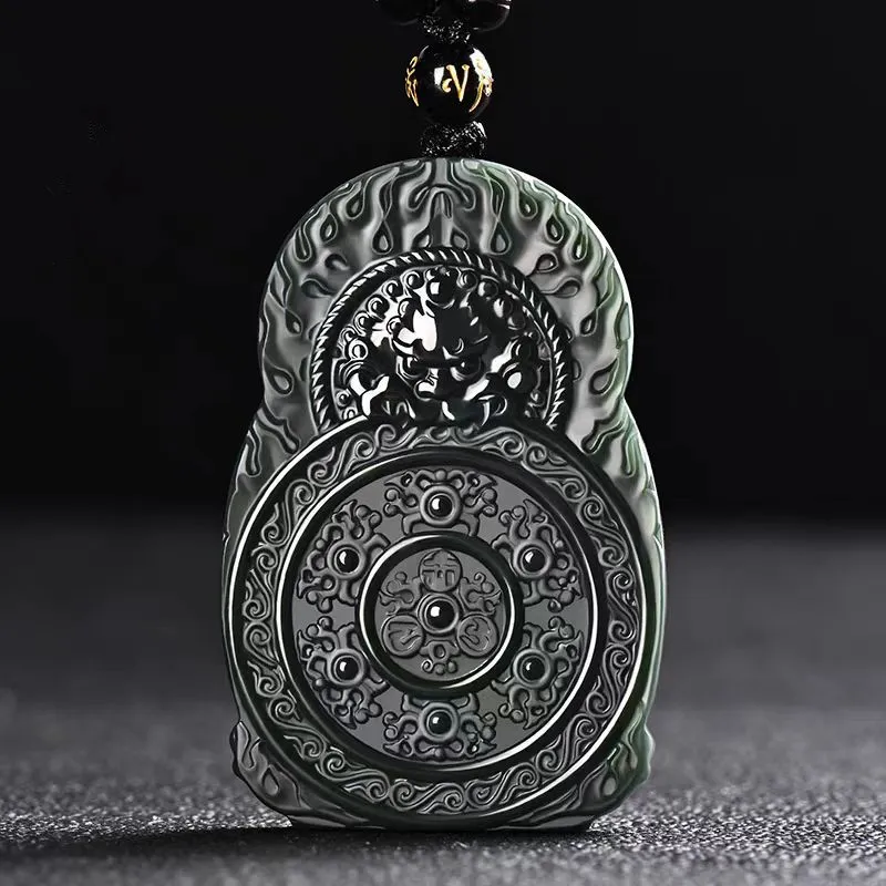 Run Ding Hetian Jade Necklaces Green Jade Unisex-3