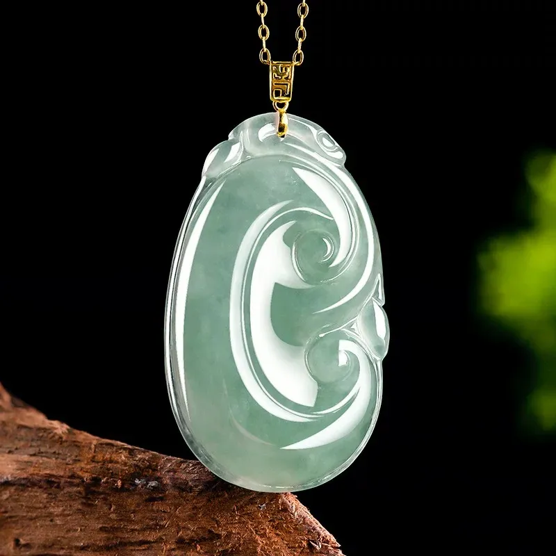 Run Ding Ice Glutinous Jadeite Necklaces Unisex-1
