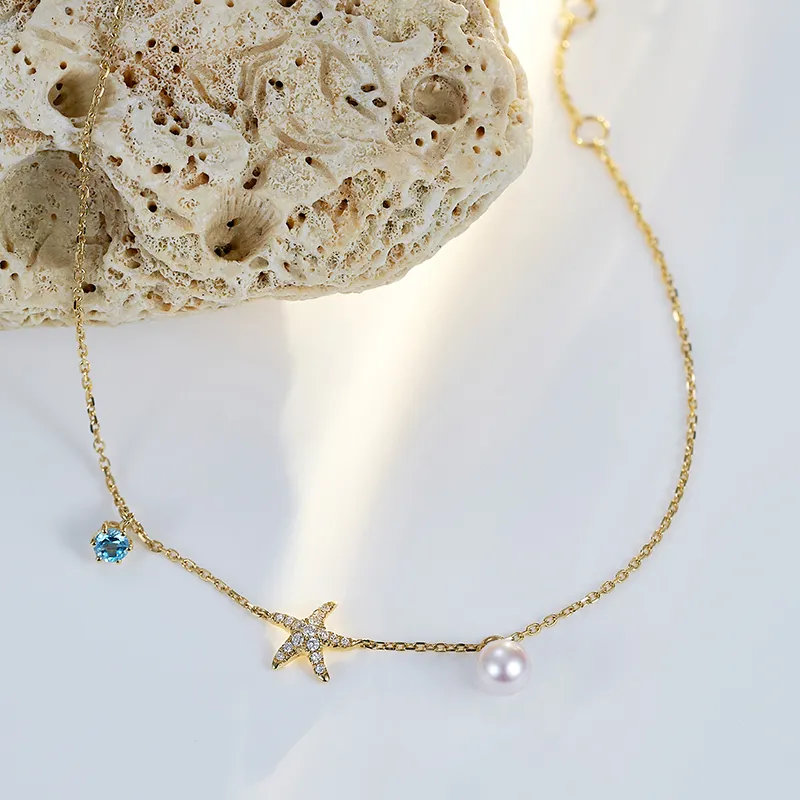 LYNN HAVEN Saltwater Pearl 18K Gold Diamond Bracelet Unisex-6