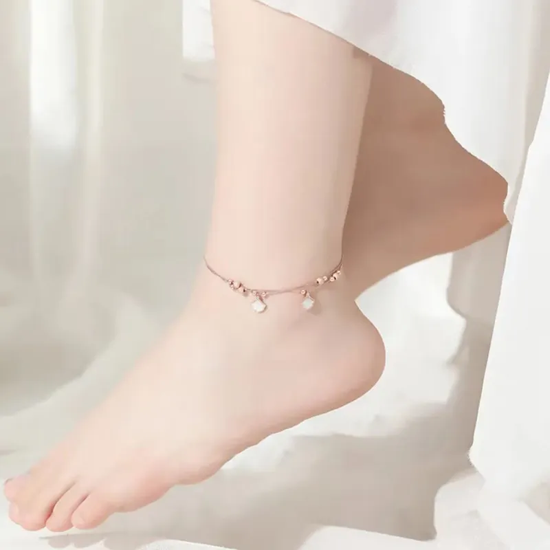 Imono S925 Silver Anklets Women's-1