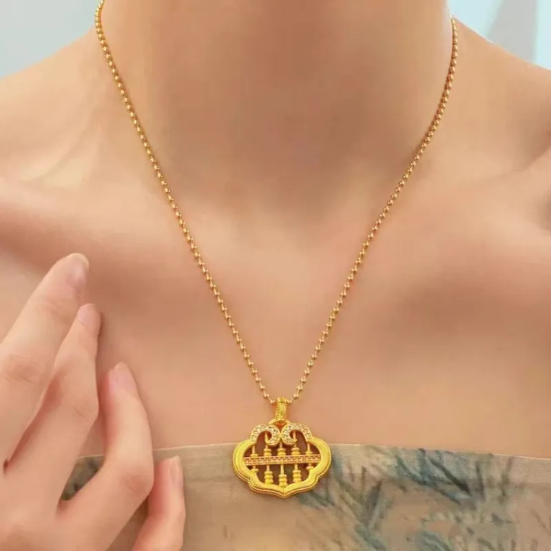 Imono Brass Gold Plated Necklaces Women's-3