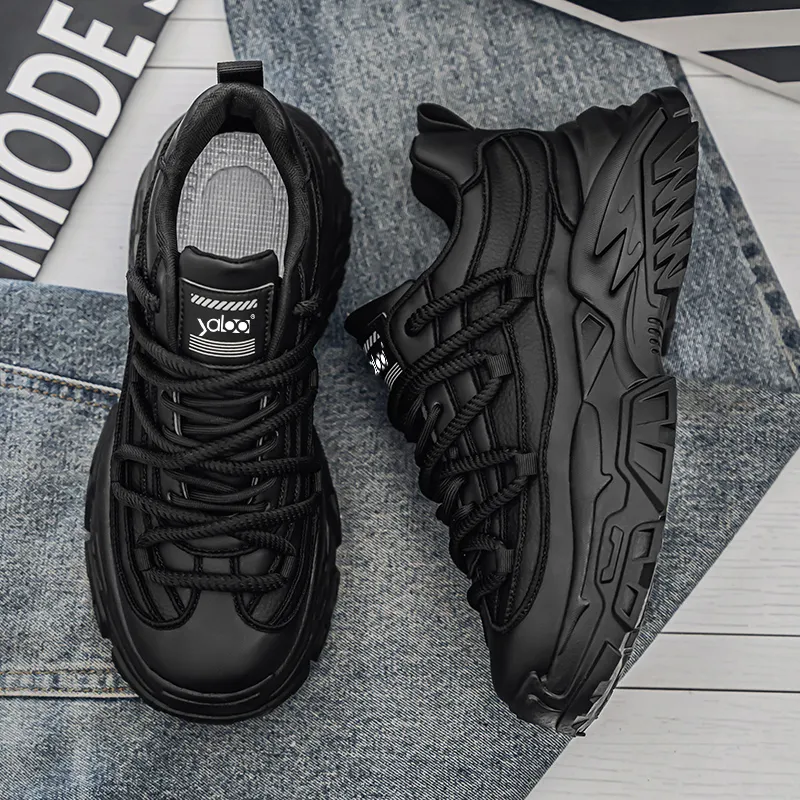 Yalu Abrasion Resistant Lightweight Height Increasing Low Top Chunky Sneakers Men's-2