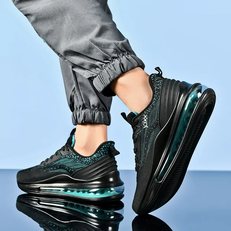 Yalu Running Shoes Men Low Top Black Gray/Black Turquoise/White Light Gray-5