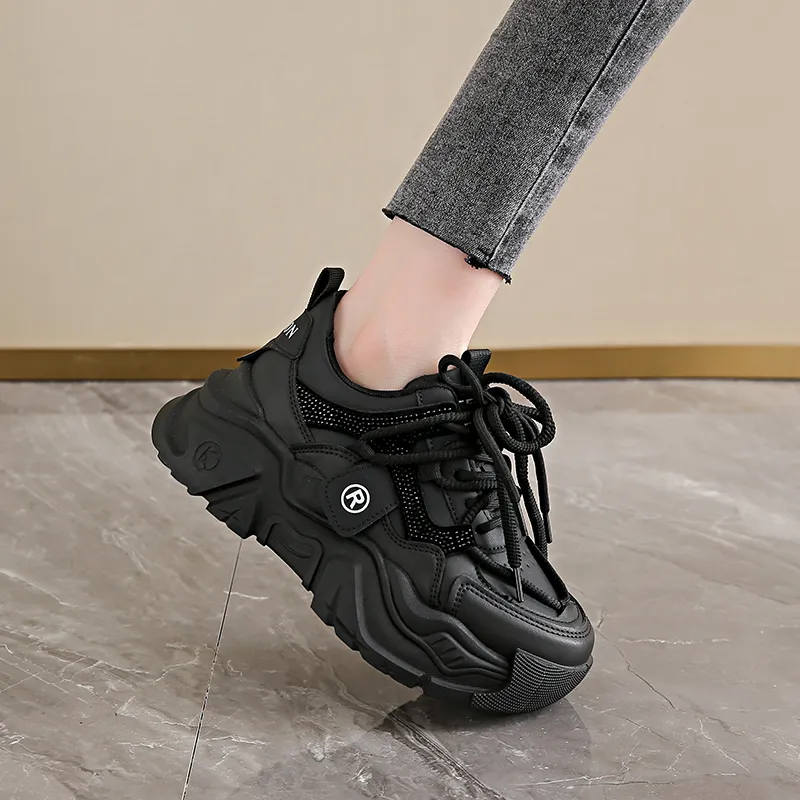 Yalu Slip Resistant, Abrasion Resistant, Height Adjustable, Thermal Low Top Chunky Sneakers Women's-2
