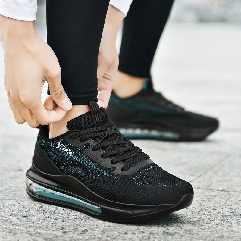 Yalu Running Shoes Men Low Top Black Gray/Black Turquoise/White Light Gray-6