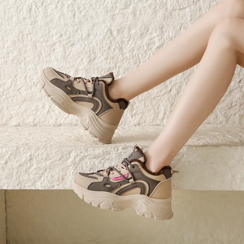 Yalu Abrasion Resistant Low Top Chunky Sneakers Women's-4