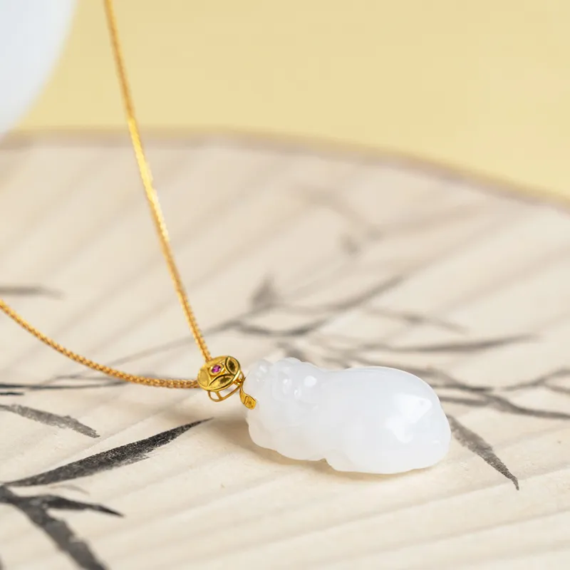 LIANGYUXI Hetian Jade Necklaces White Jade Unisex-1