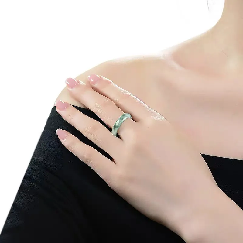 LIANGYUXI Glutinous Jade Jadeite Rings Unisex-4