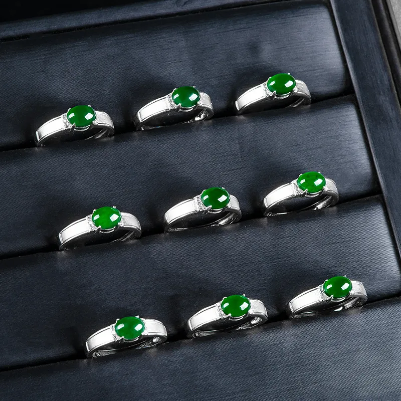 LIANGYUXI Ice Type Jadeite Rings Unisex-1