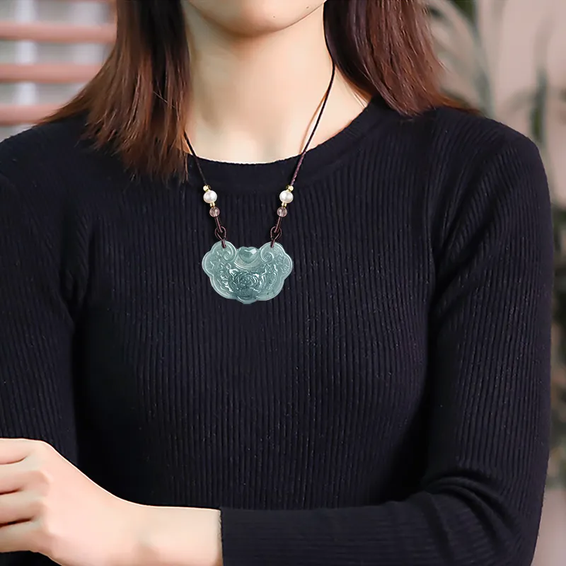LIANGYUXI Glutinous Jade Jadeite Necklaces Women's-4