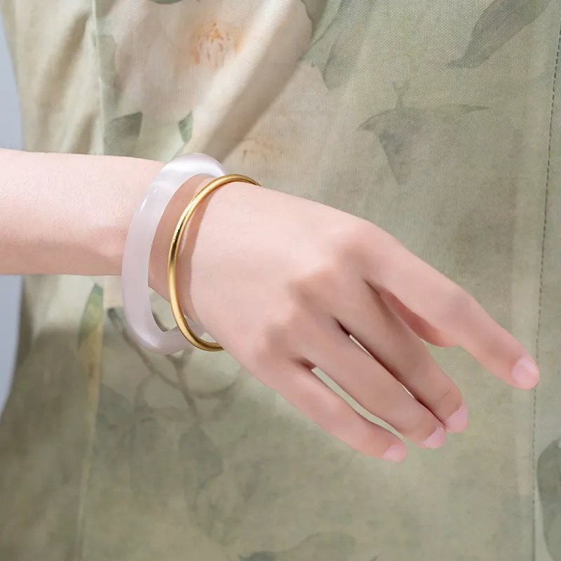 LIANGYUXI Glass Cat Eye Jade Bangles Women's-9
