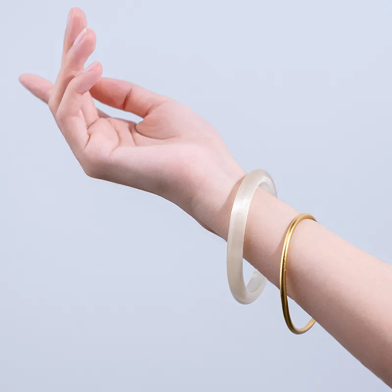 LIANGYUXI Glass Cat Eye Jade Bangles Women's-19
