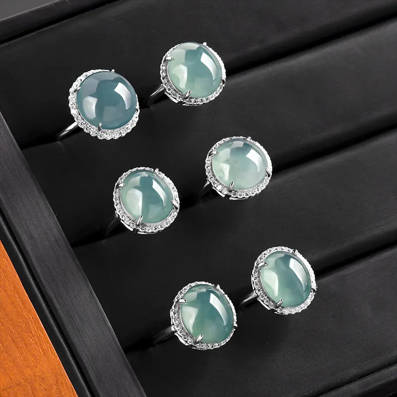 LIANGYUXI Glutinous Jade Jadeite Rings Women's-3