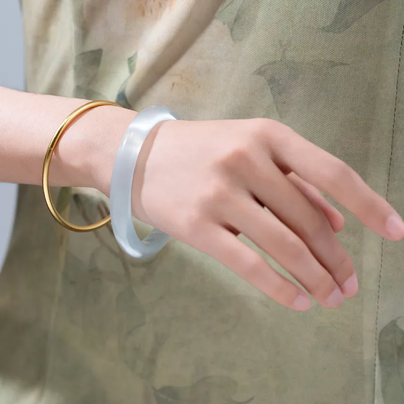 LIANGYUXI Glass Cat Eye Jade Bangles Women's-4