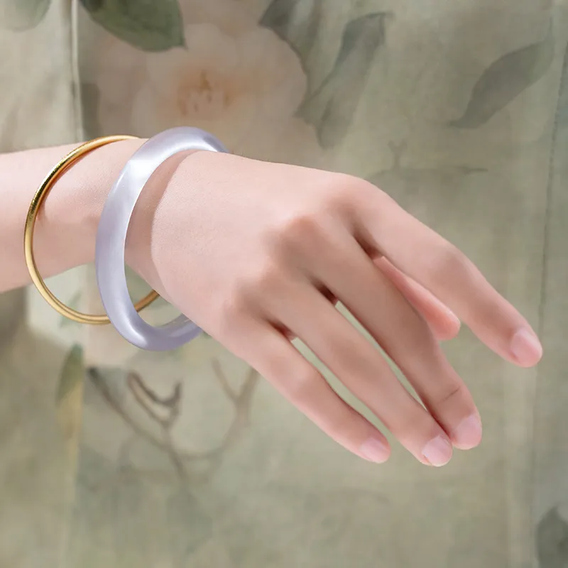 LIANGYUXI Glass Cat Eye Jade Bangles Women's-25