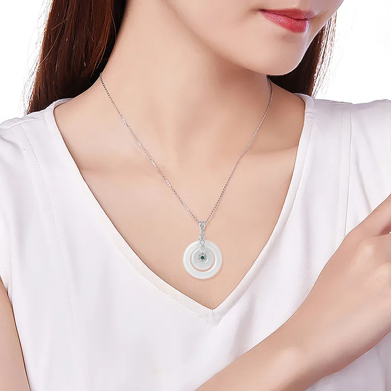 LIANGYUXI Glutinous Jade Jadeite Necklaces Women's-4