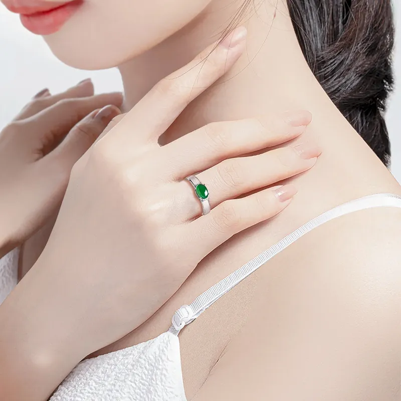 LIANGYUXI Ice Type Jadeite Rings Unisex-2