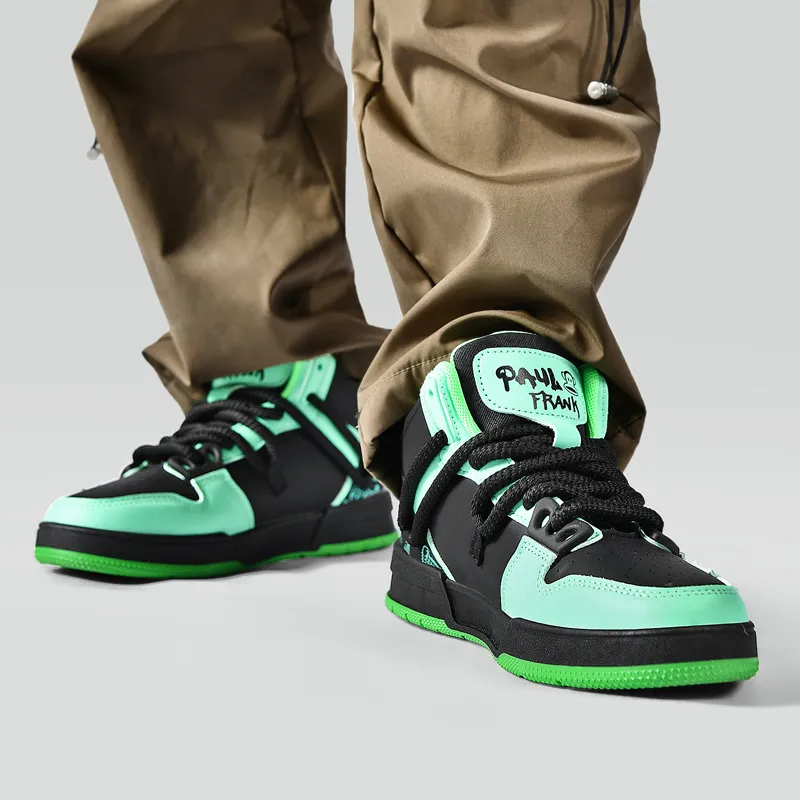 PAUL FRANK Coverage Anti-Slip And Wear-Resistant High-Top Skateboard Shoes Unisex-11