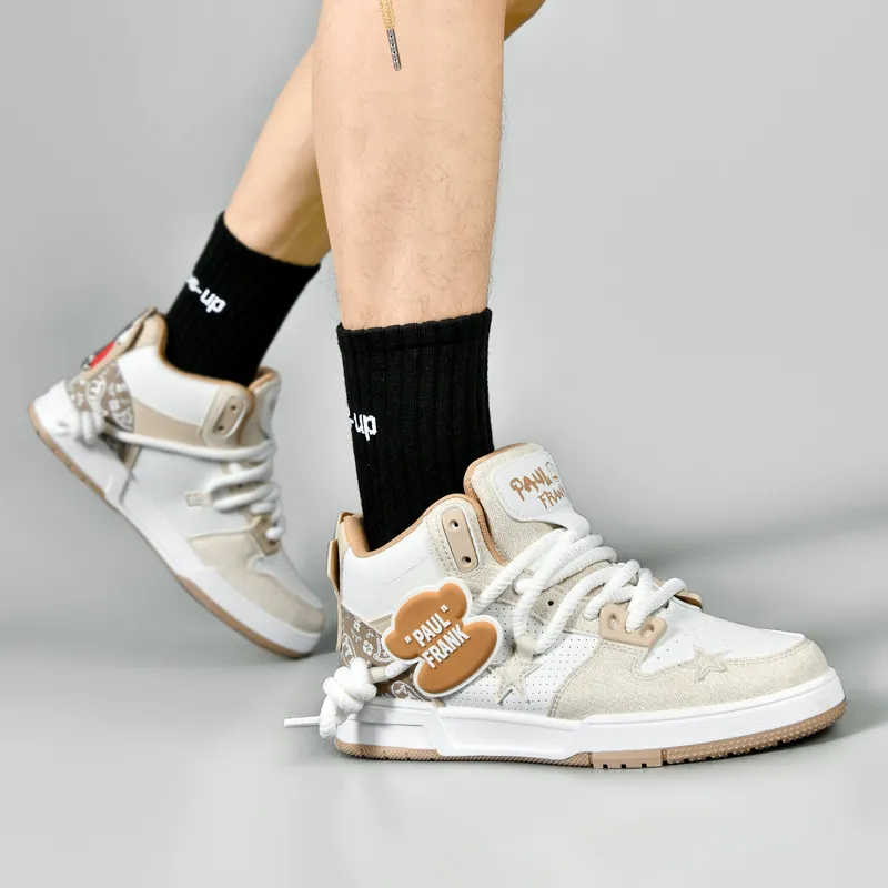 PAUL FRANK Coverage Anti-Slip And Wear-Resistant High-Top Skateboard Shoes Unisex-15
