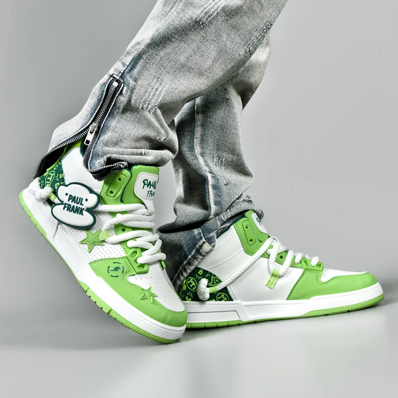 PAUL FRANK Coverage Anti-Slip And Wear-Resistant High-Top Skateboard Shoes Unisex-6