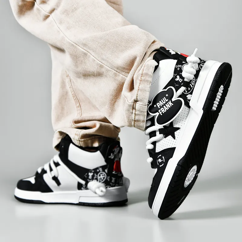 PAUL FRANK Coverage Anti-Slip And Wear-Resistant High-Top Skateboard Shoes Unisex-19