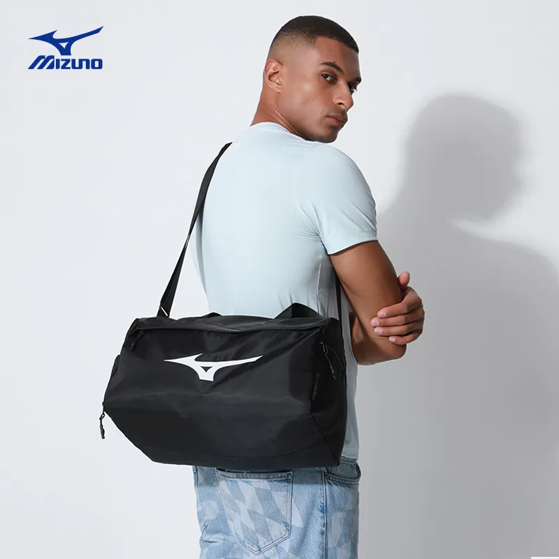 Mizuno Polyester Travel Bag, Gym Bag, Crossbody Bag Swim Bag Unisex Black-1