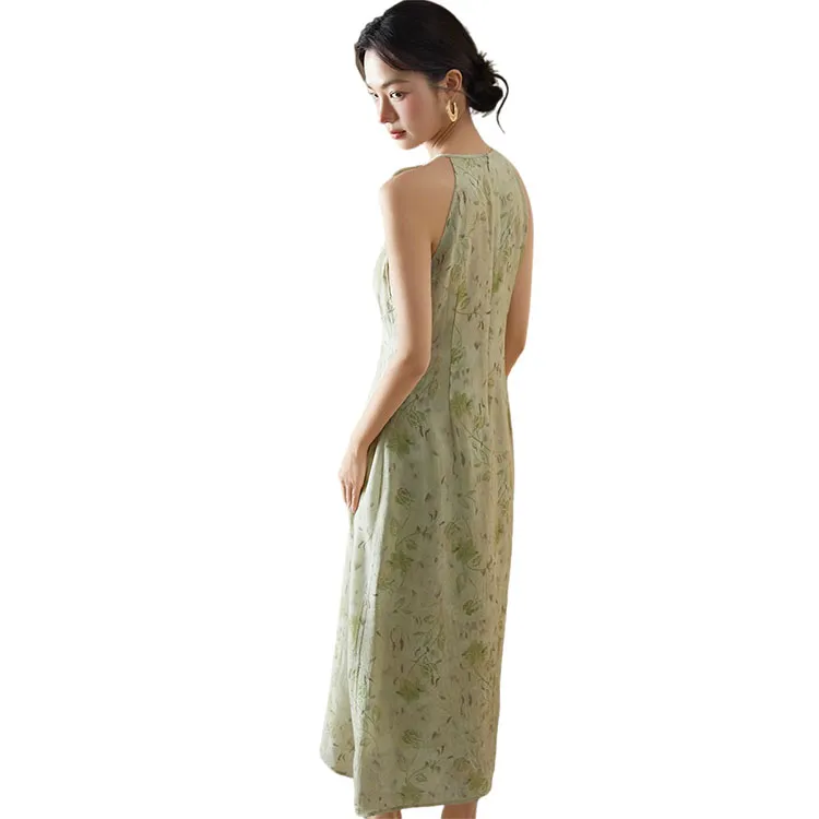 HDFULERN Slip Dresses Women's Green-4