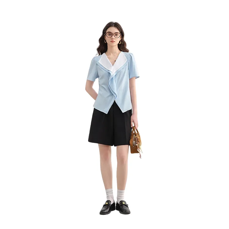 HDFULERN Shirts Women's Blue-2