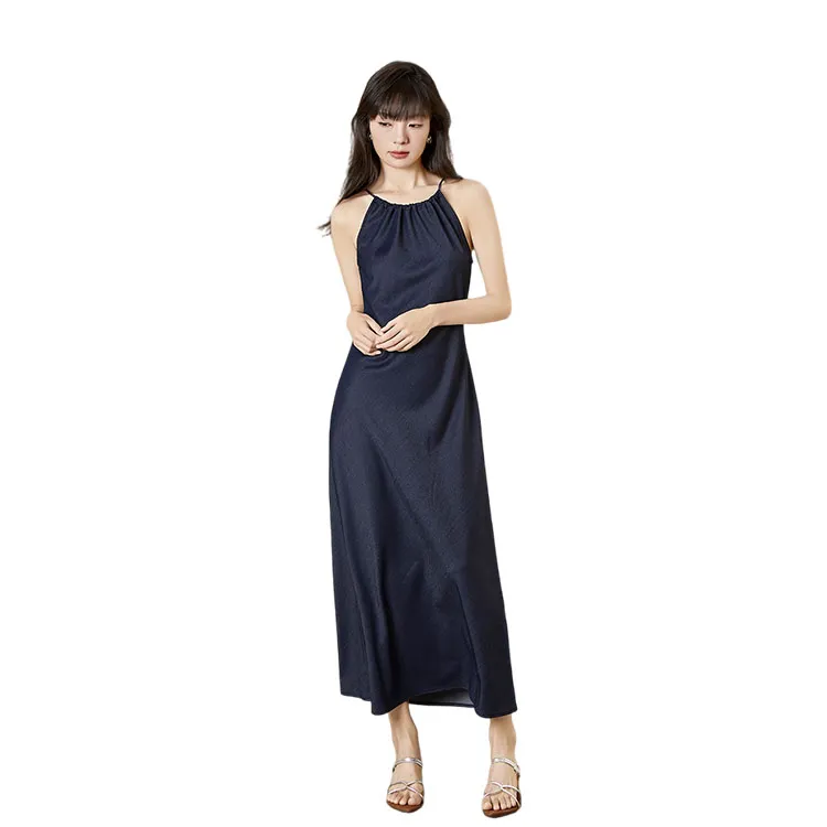 HDFULERN Slip Dresses Women's Blue-5