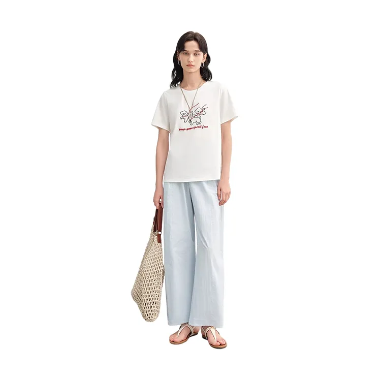HDFULERN T Shirts Women's White-4