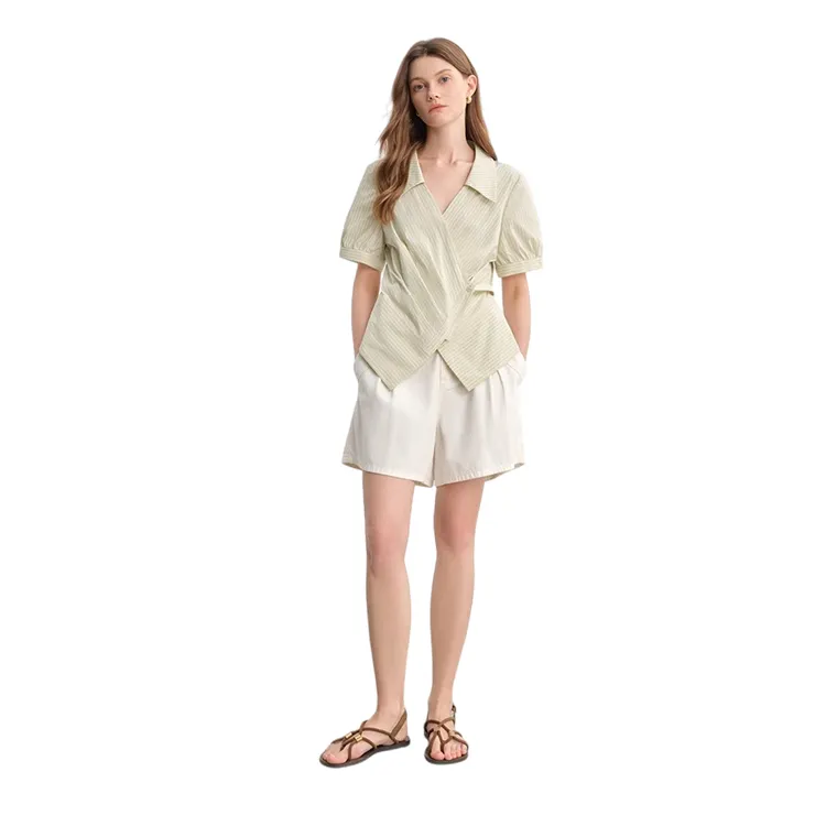 HDFULERN Shirts Women's Bamboo Flute Green-3